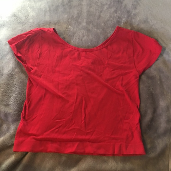plain red crop top